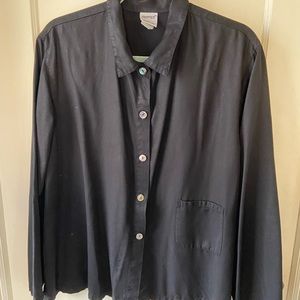Gertie’s Black Lagenlook 100% Lyocell/Tencel Boxy Jacket Sz XL